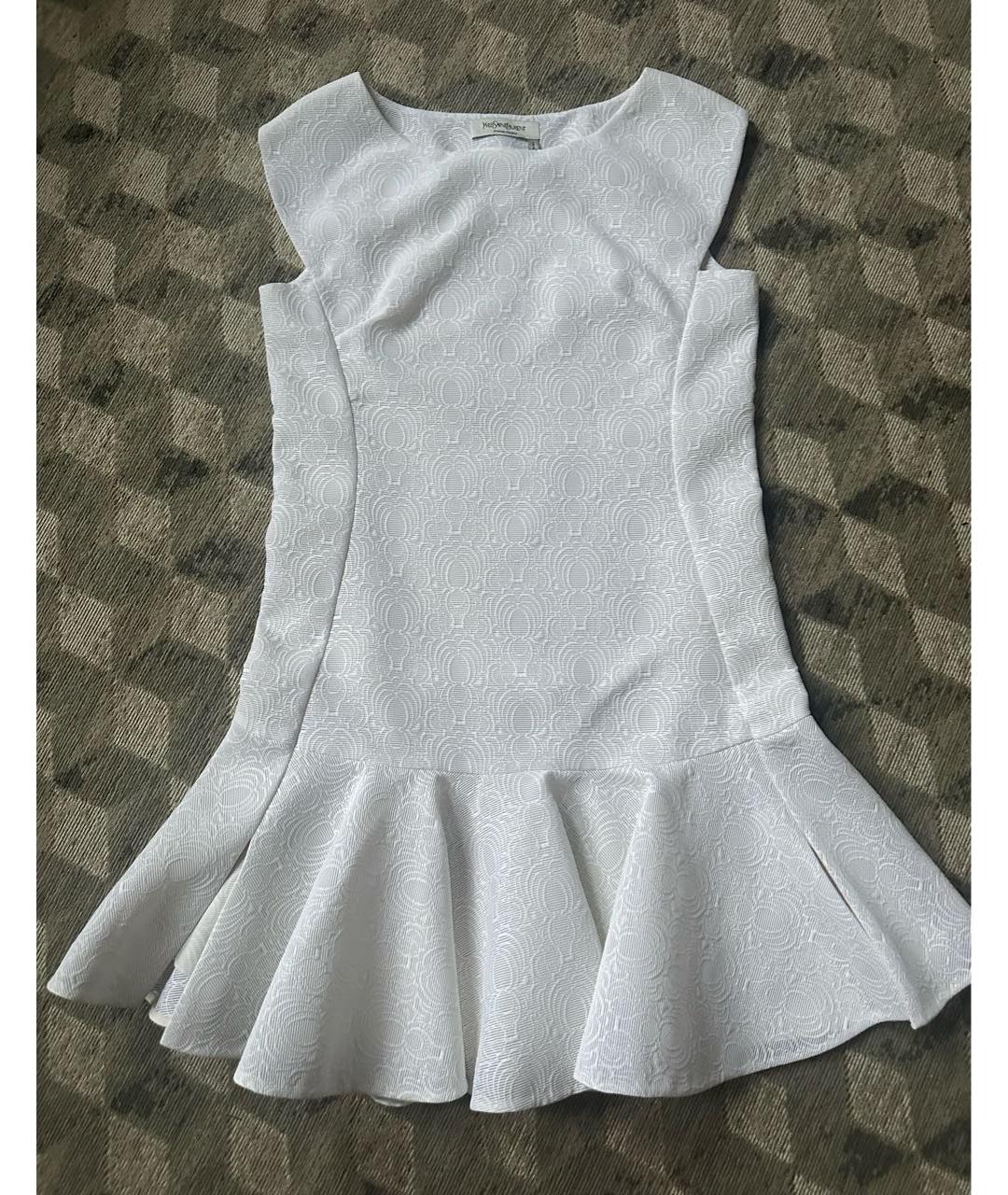 SAINT LAURENT Белое коктейльное платье, фото 9