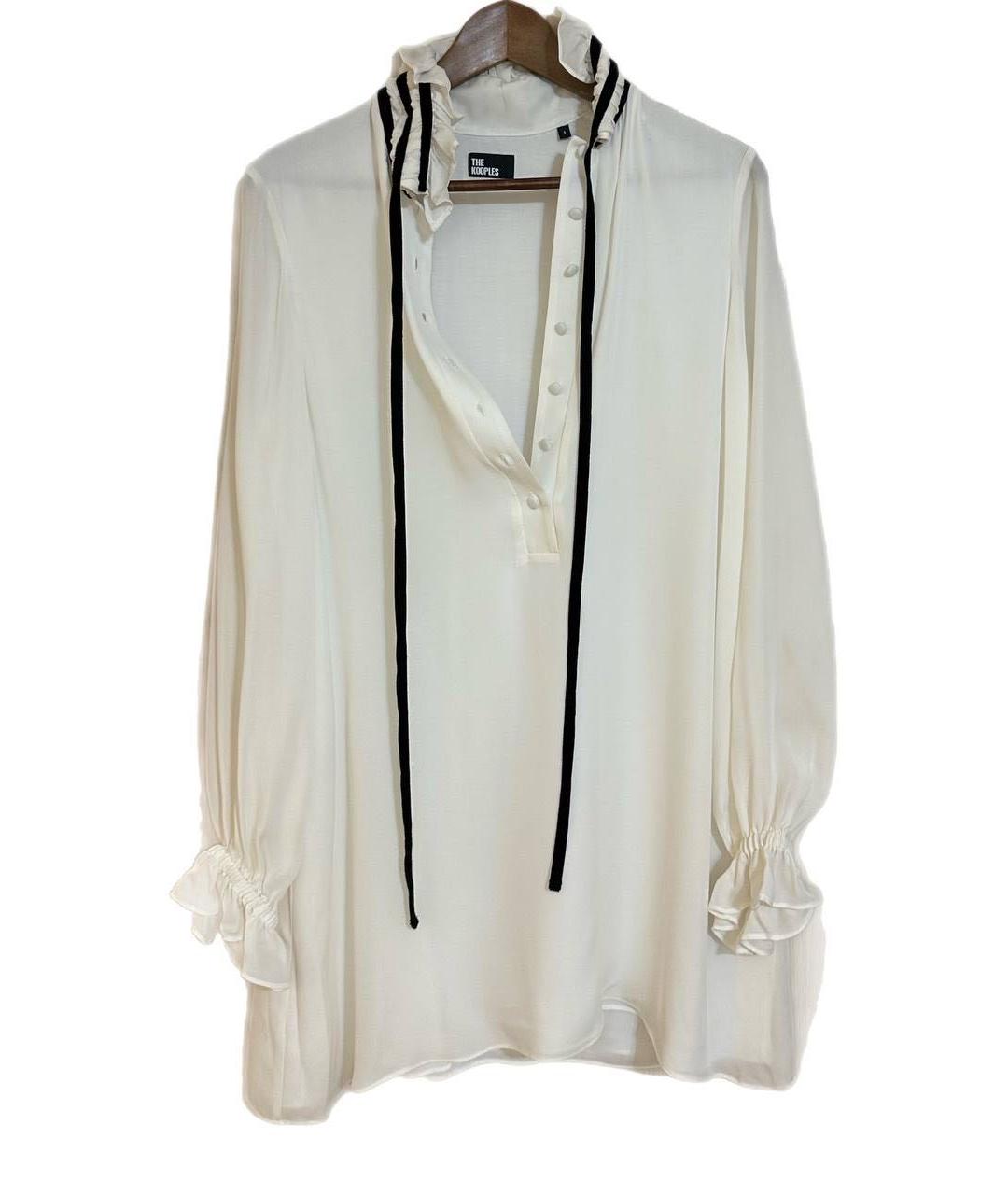 THE KOOPLES Белая шелковая блузы, фото 5