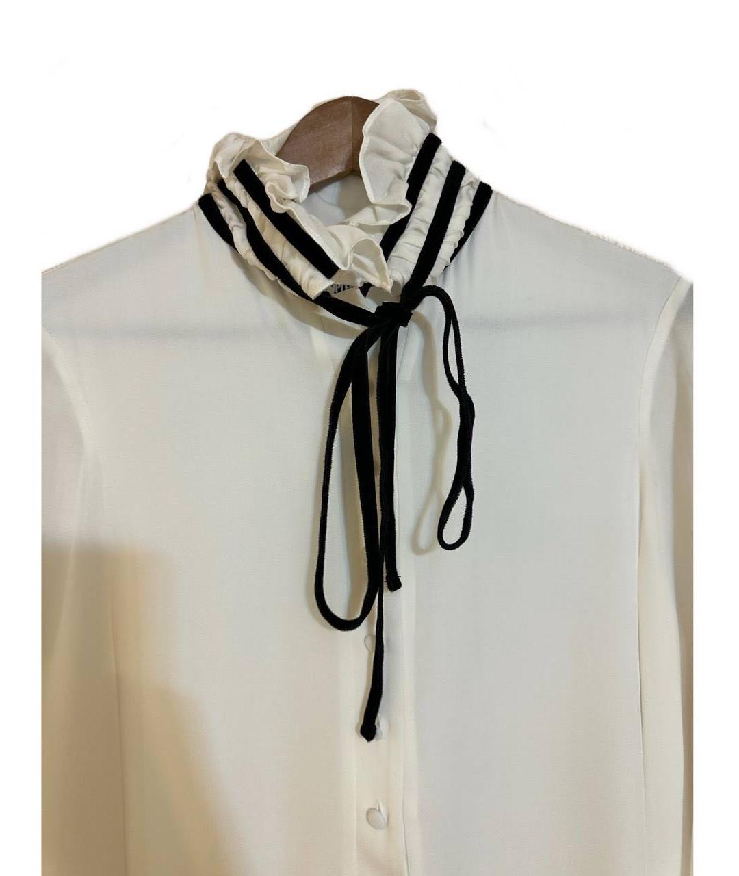 THE KOOPLES Белая шелковая блузы, фото 4