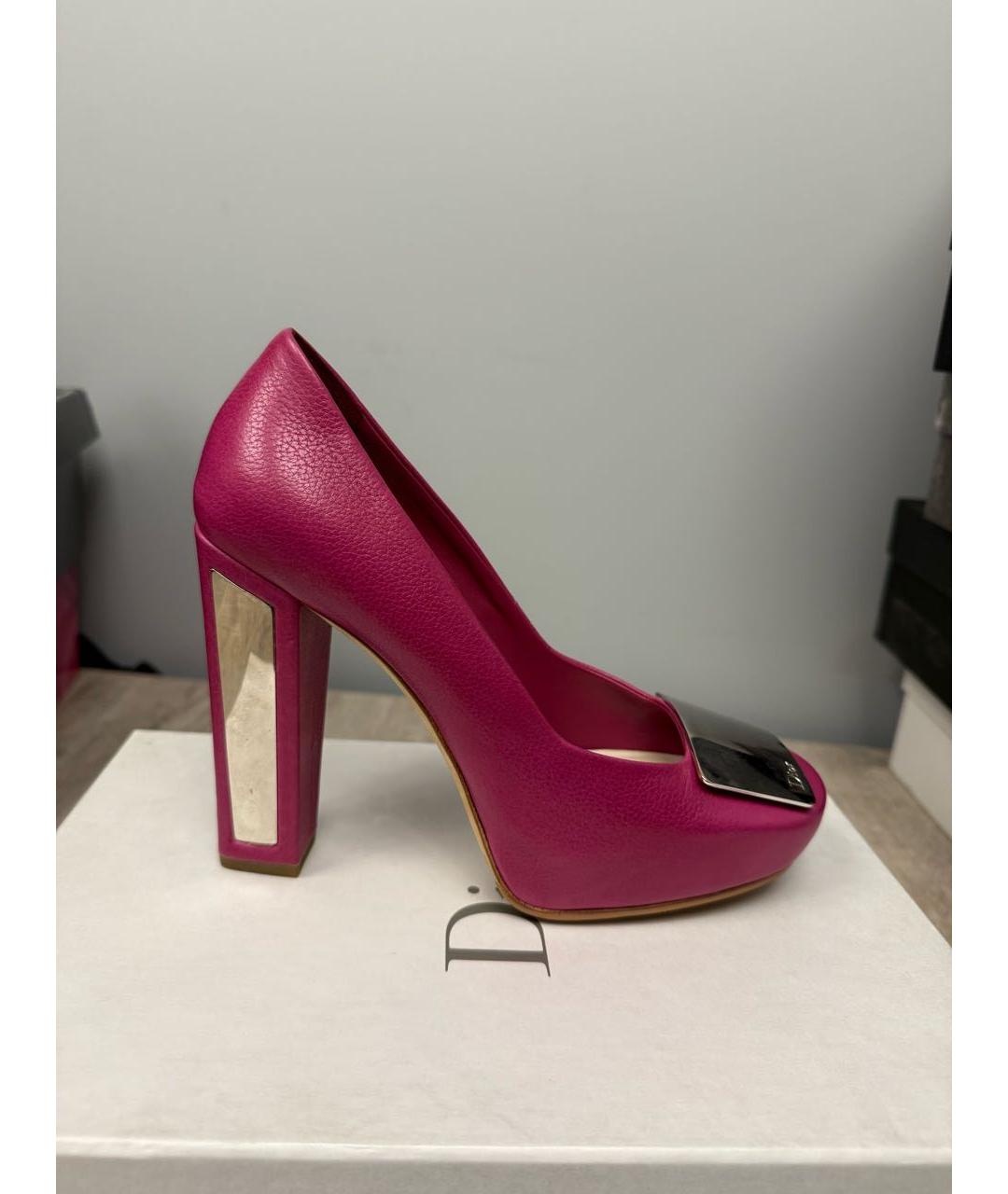 CHRISTIAN DIOR Розовые кожаные туфли, фото 8