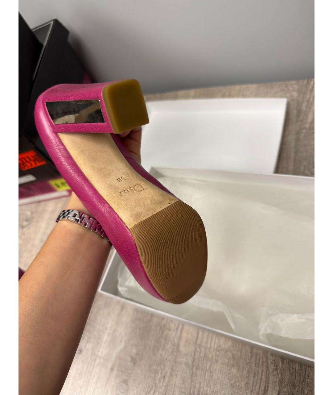 CHRISTIAN DIOR Розовые кожаные туфли, фото 6