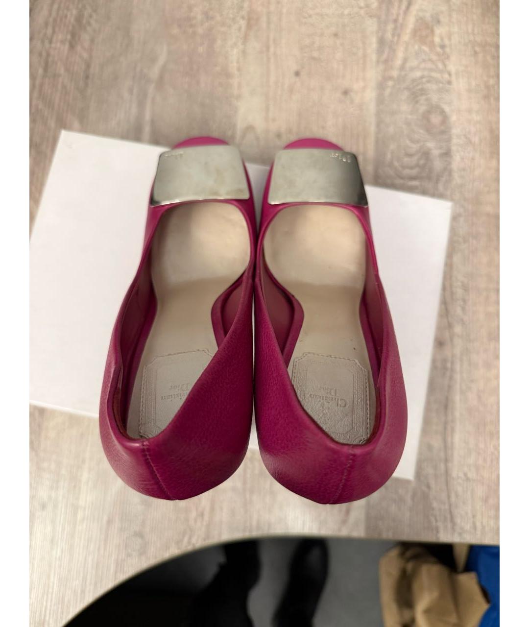 CHRISTIAN DIOR Розовые кожаные туфли, фото 3