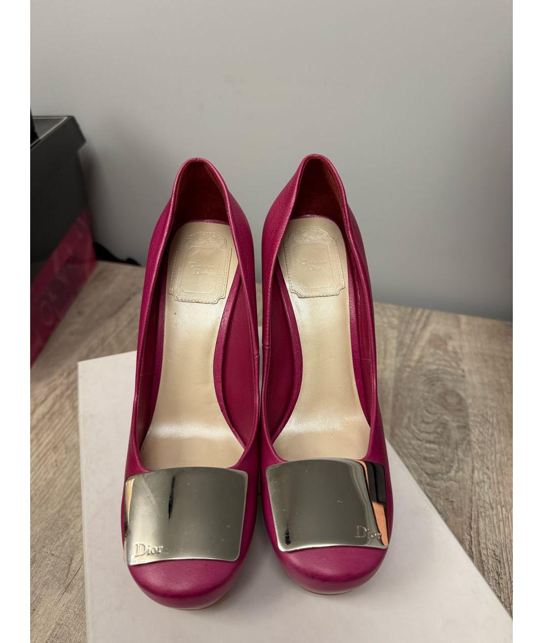 CHRISTIAN DIOR Розовые кожаные туфли, фото 2