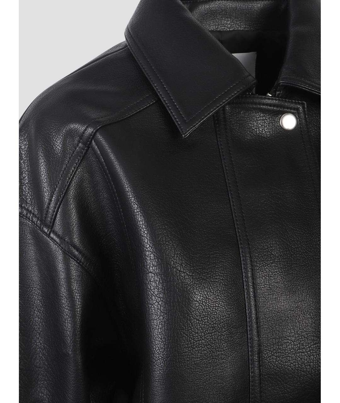 THE FRANKIE SHOP Черная полиуретановая куртка, фото 3