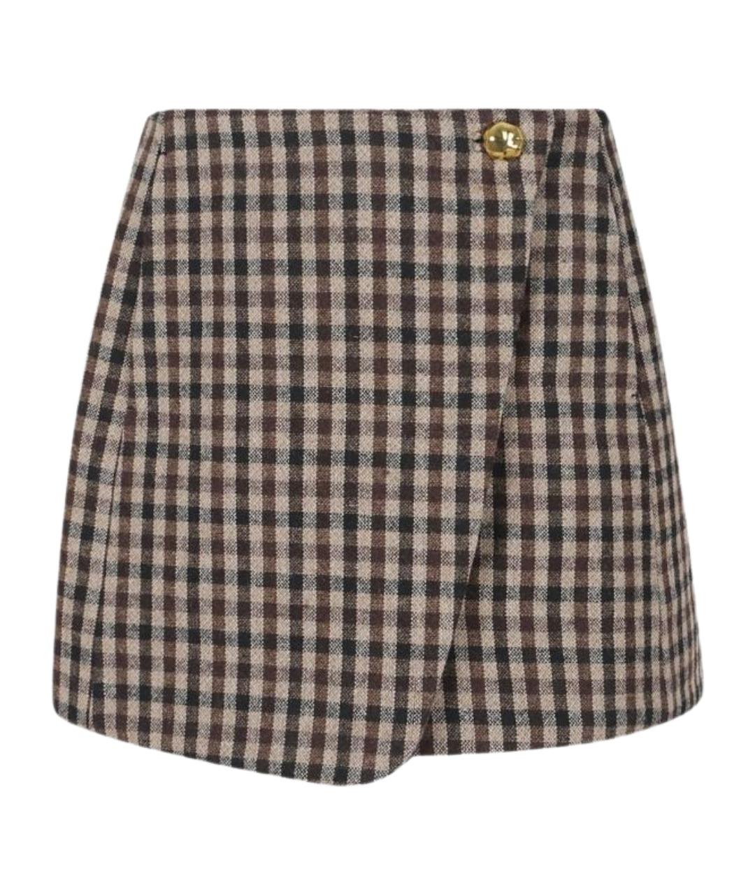 GANNI Бежевая полиэстеровая юбка мини, фото 1