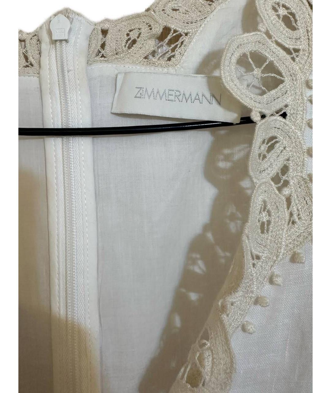 ZIMMERMANN Белое хлопковое коктейльное платье, фото 3