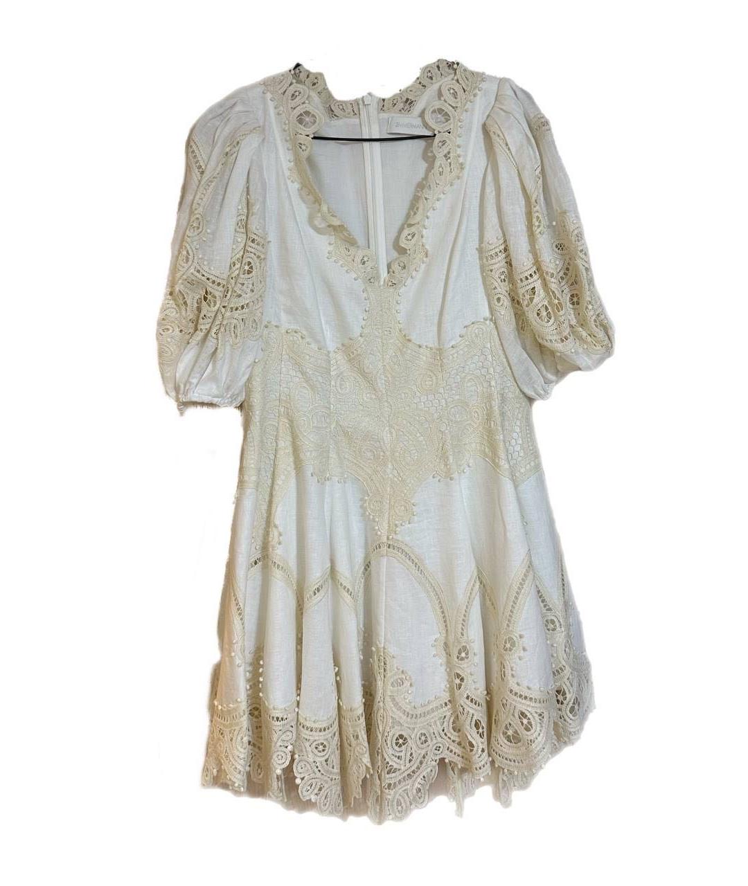 ZIMMERMANN Белое хлопковое коктейльное платье, фото 1
