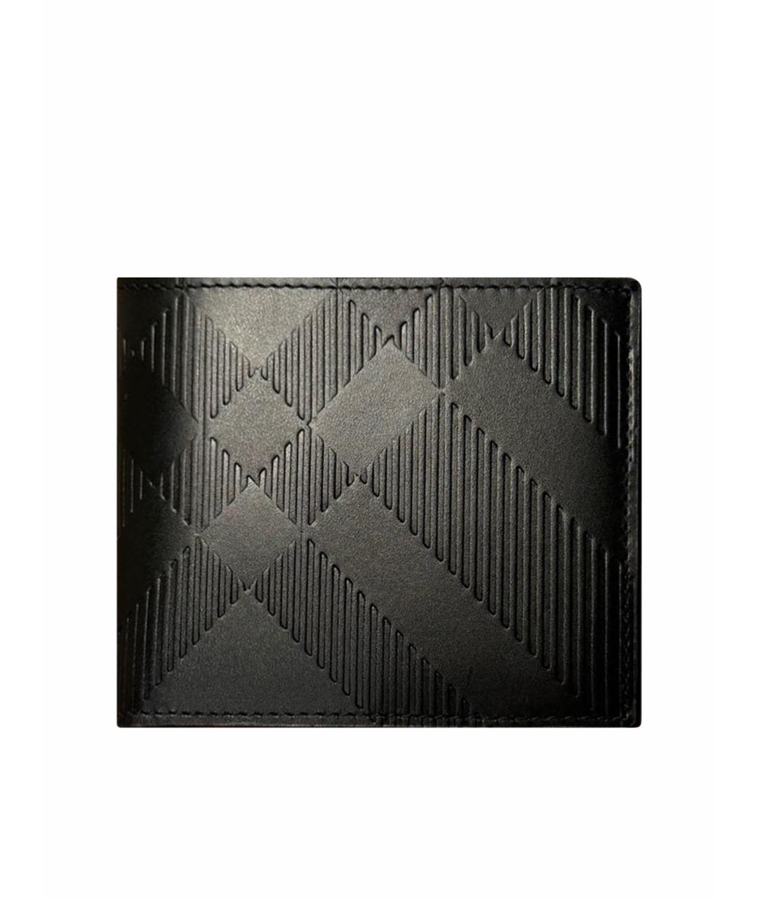 BURBERRY Черный кожаный кошелек, фото 1