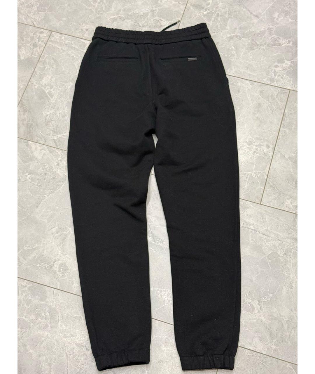 SAINT LAURENT Черные хлопковые повседневные брюки, фото 4