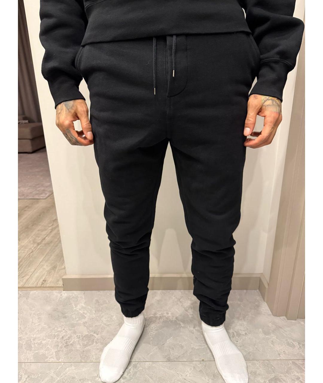 SAINT LAURENT Черные хлопковые повседневные брюки, фото 7