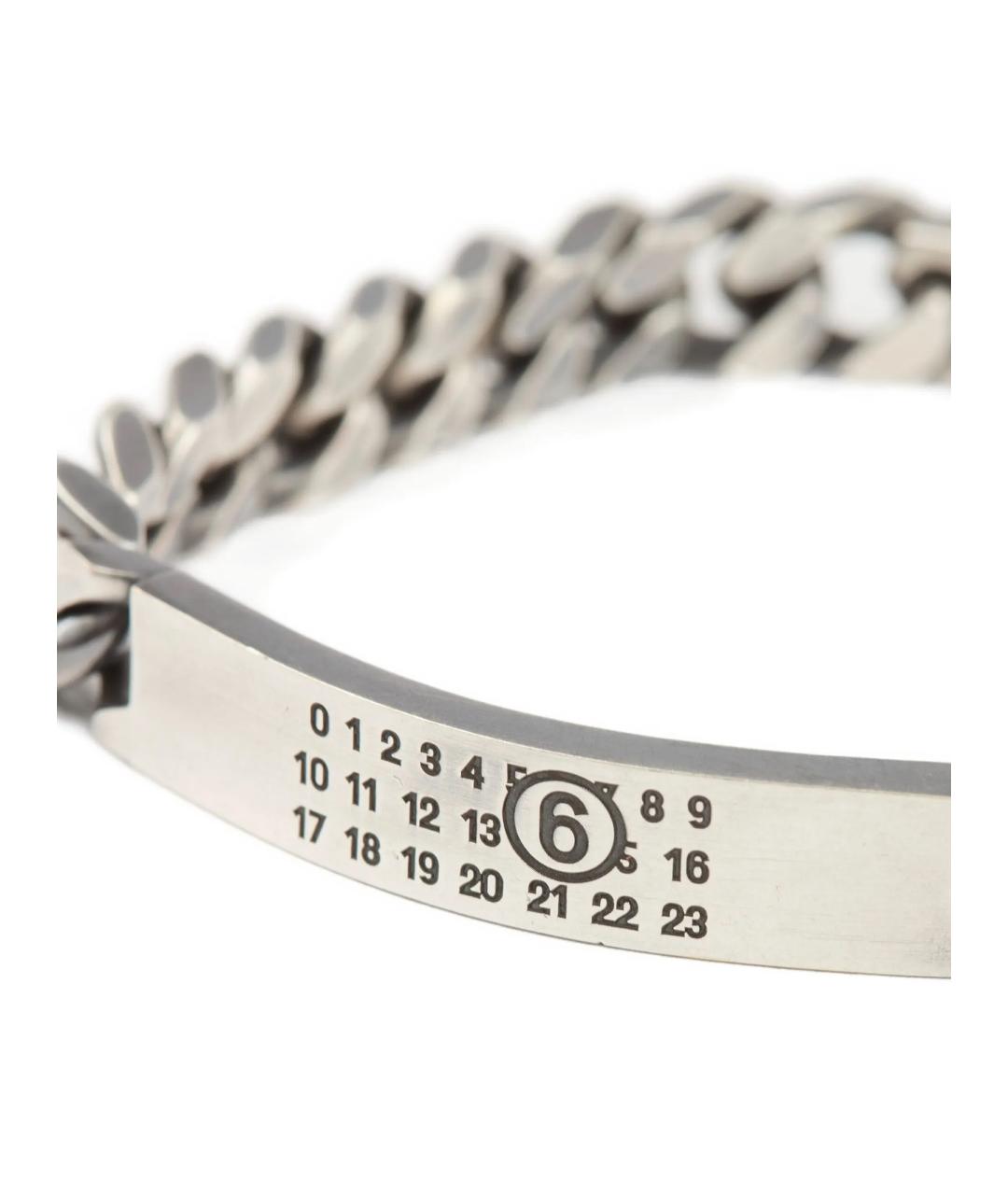 MM6 MAISON MARGIELA Серебрянный металлический браслет, фото 2