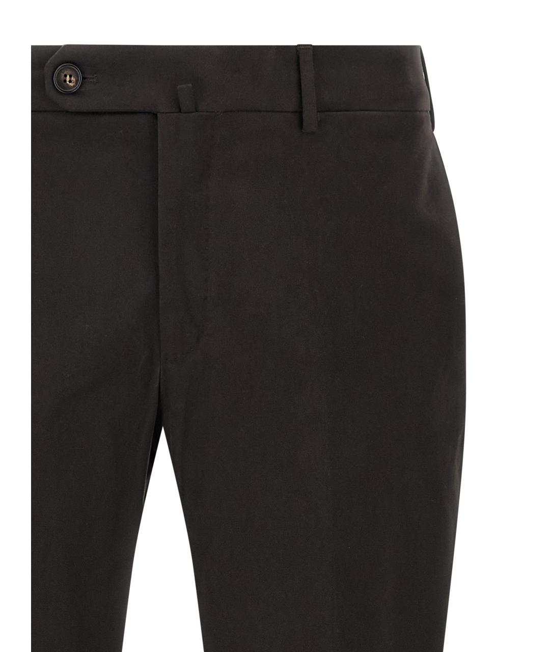 INCOTEX Коричневые хлопковые повседневные брюки, фото 3