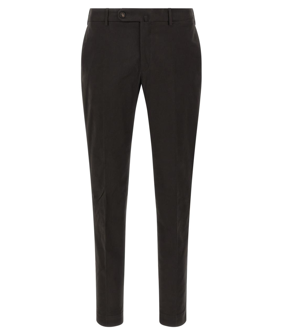 INCOTEX Коричневые хлопковые повседневные брюки, фото 1