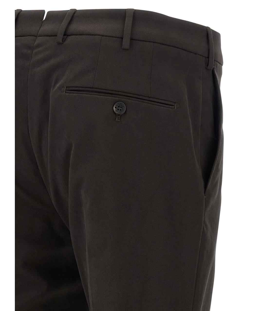 INCOTEX Коричневые хлопковые повседневные брюки, фото 4