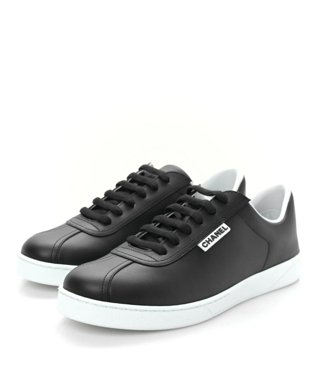 CHANEL Черные кожаные кроссовки, фото 2