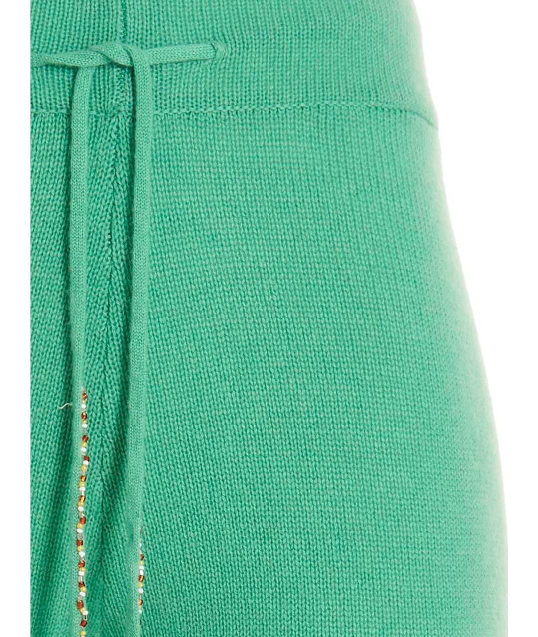 MIXIK Зеленые кашемировые прямые брюки, фото 3