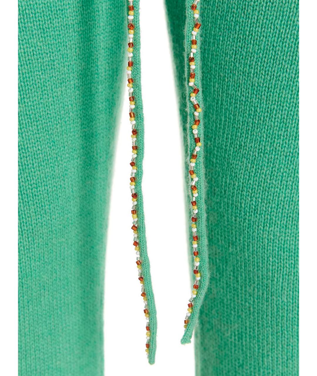 MIXIK Зеленые кашемировые прямые брюки, фото 4