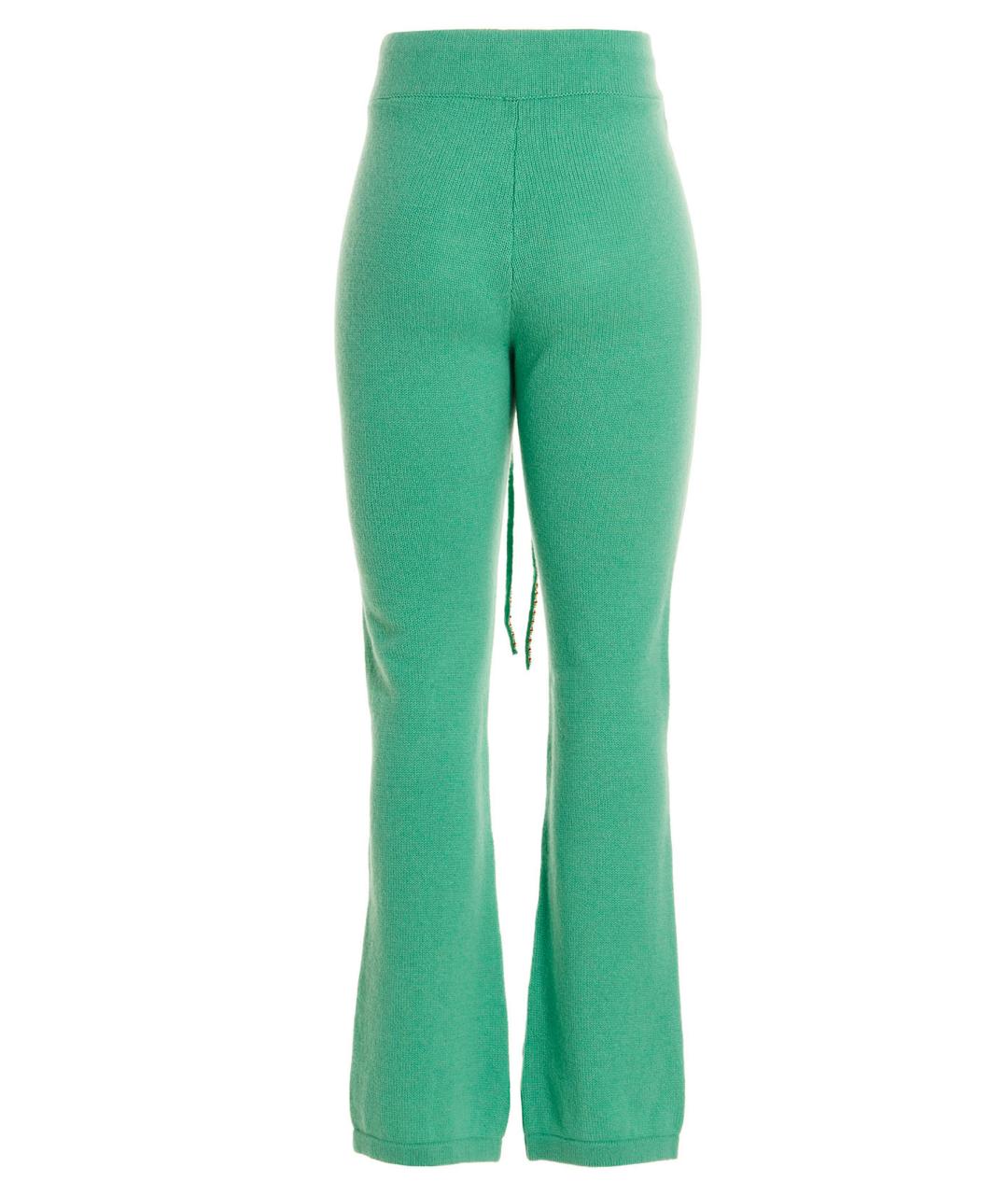 MIXIK Зеленые кашемировые прямые брюки, фото 2