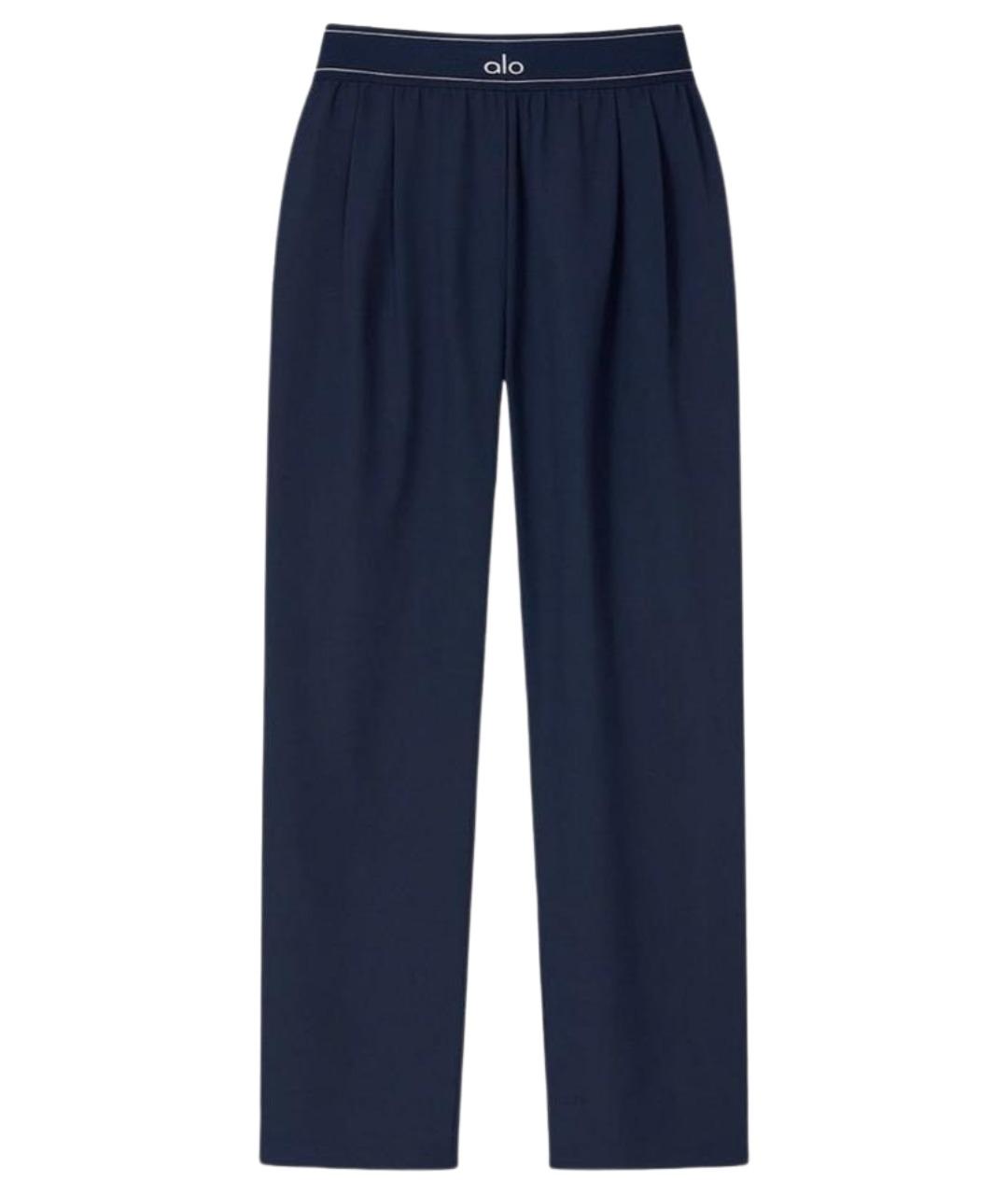 ALO YOGA Темно-синие хлопко-эластановые спортивные брюки и шорты, фото 1