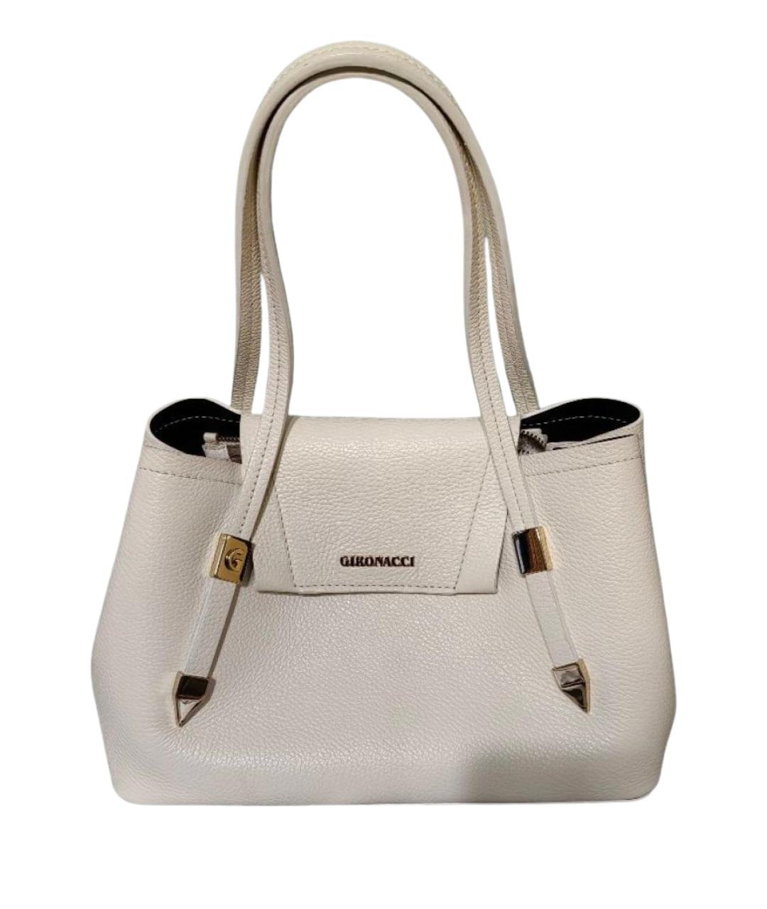 GIRONACCI 1969 Белая кожаная сумка тоут, фото 1