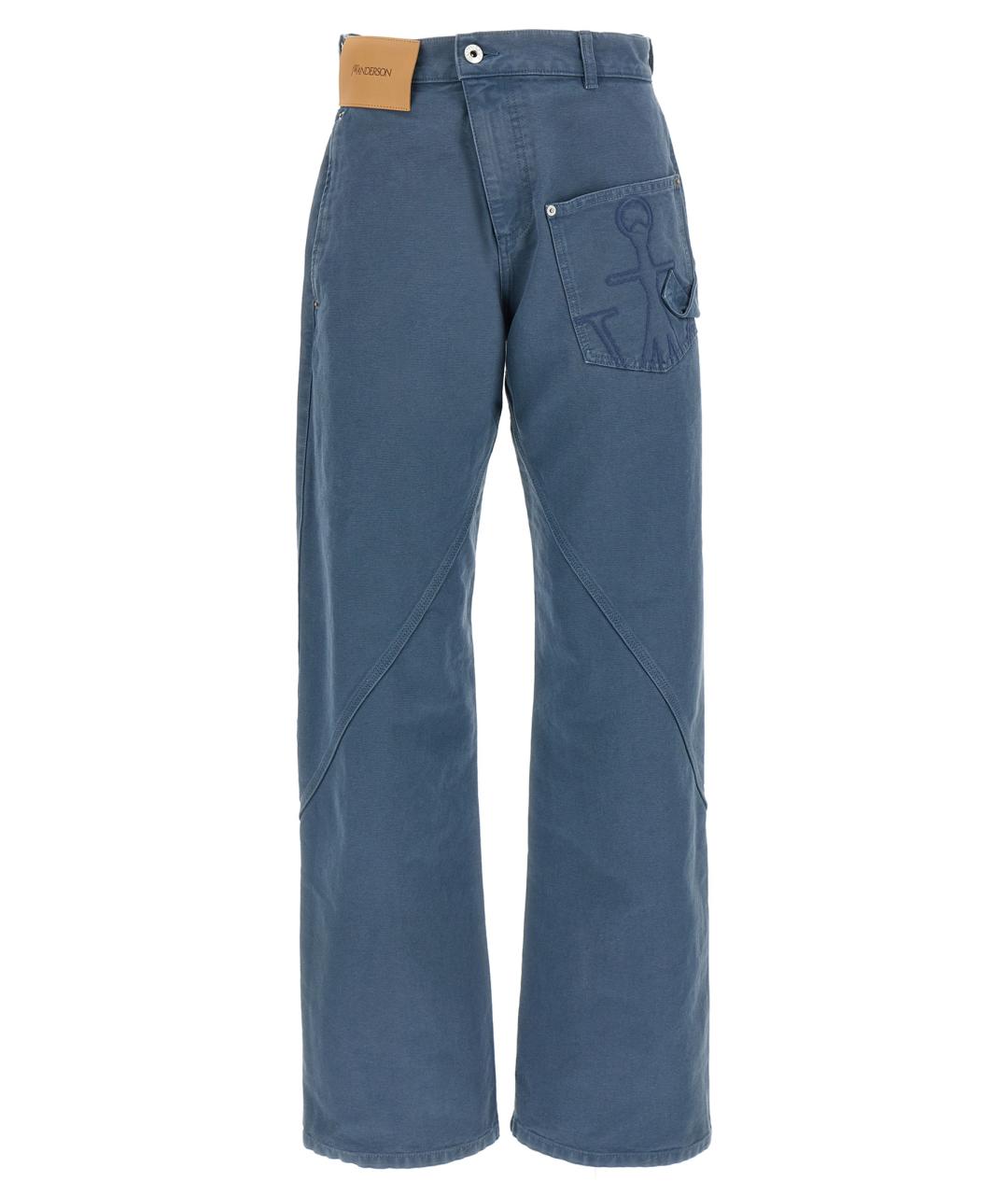 J.W.ANDERSON Голубые хлопковые прямые джинсы, фото 1