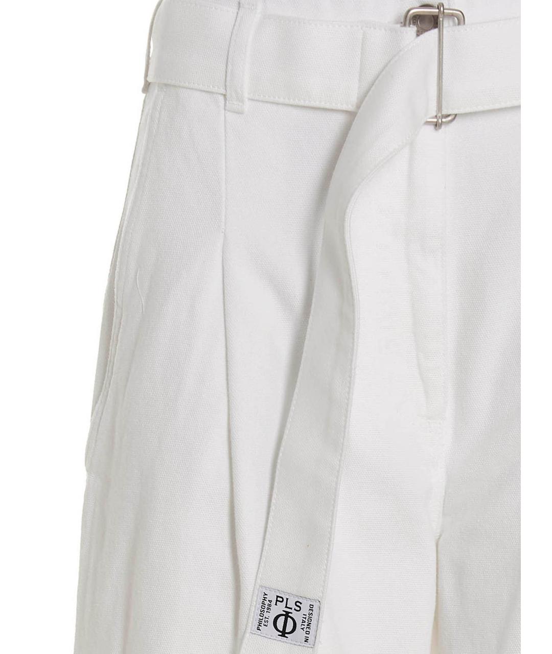 PHILOSOPHY Белые хлопковые прямые джинсы, фото 3