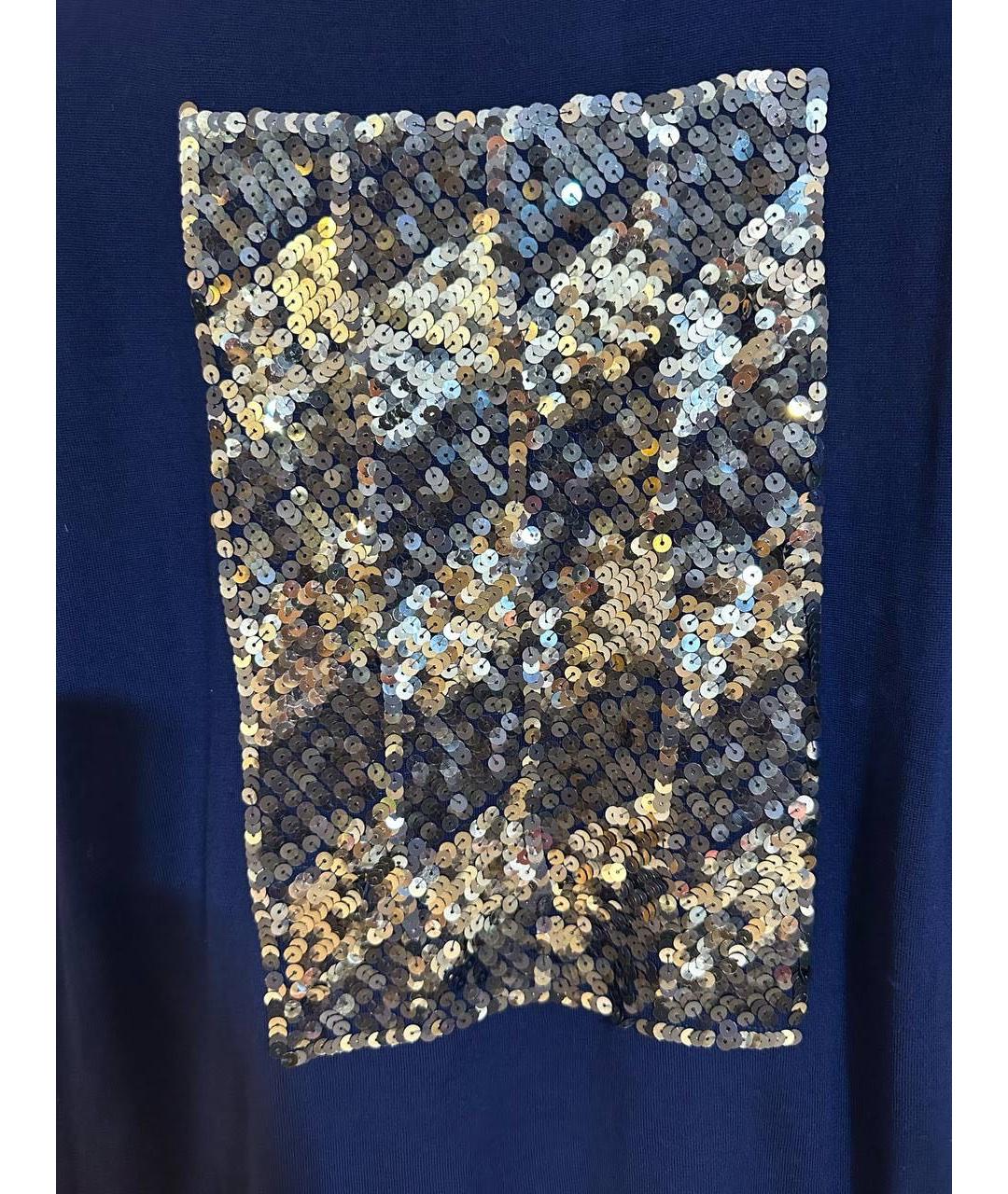 CHRISTIAN DIOR Темно-синяя хлопковая футболка, фото 4