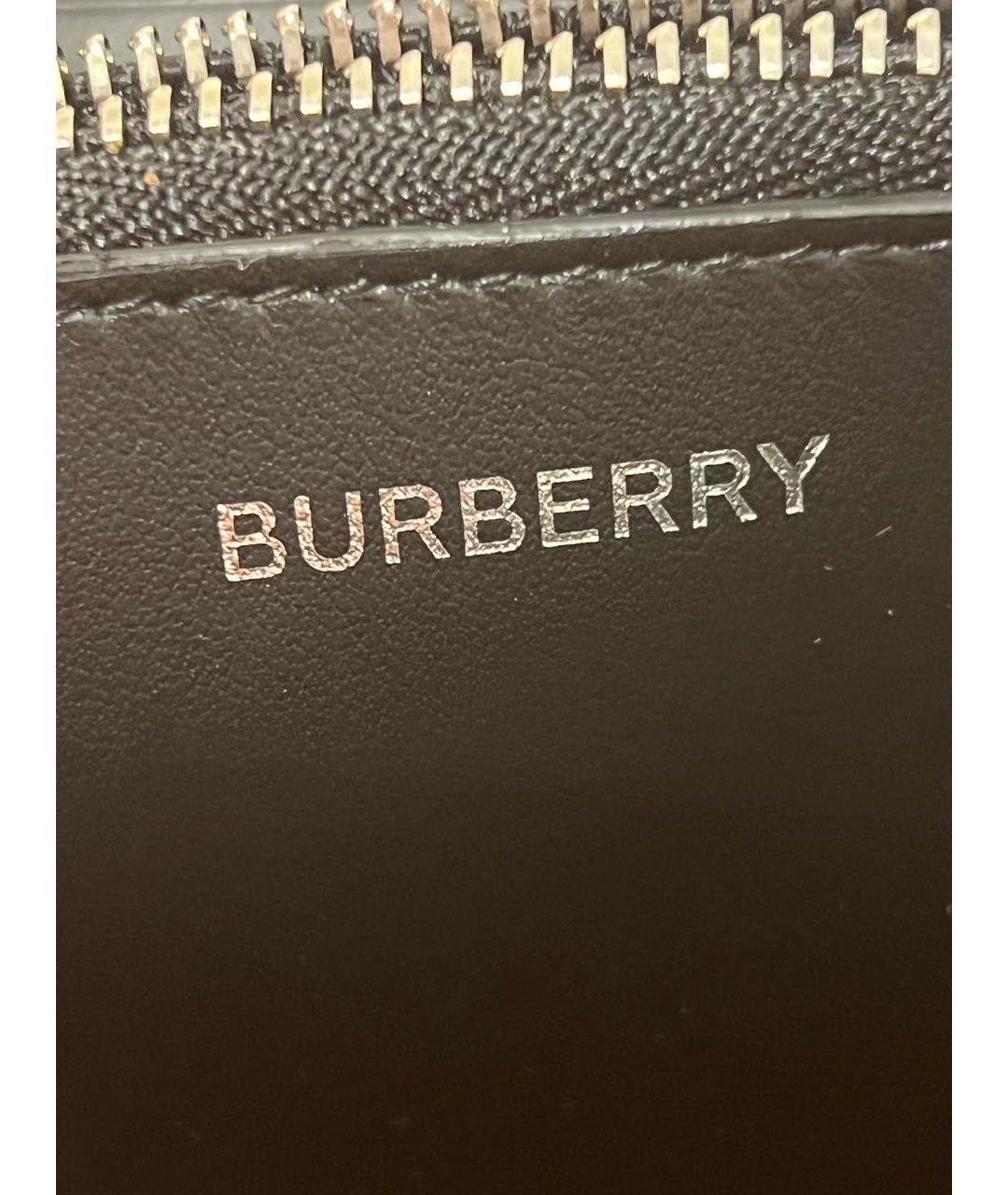 BURBERRY Черный кожаный кошелек, фото 3
