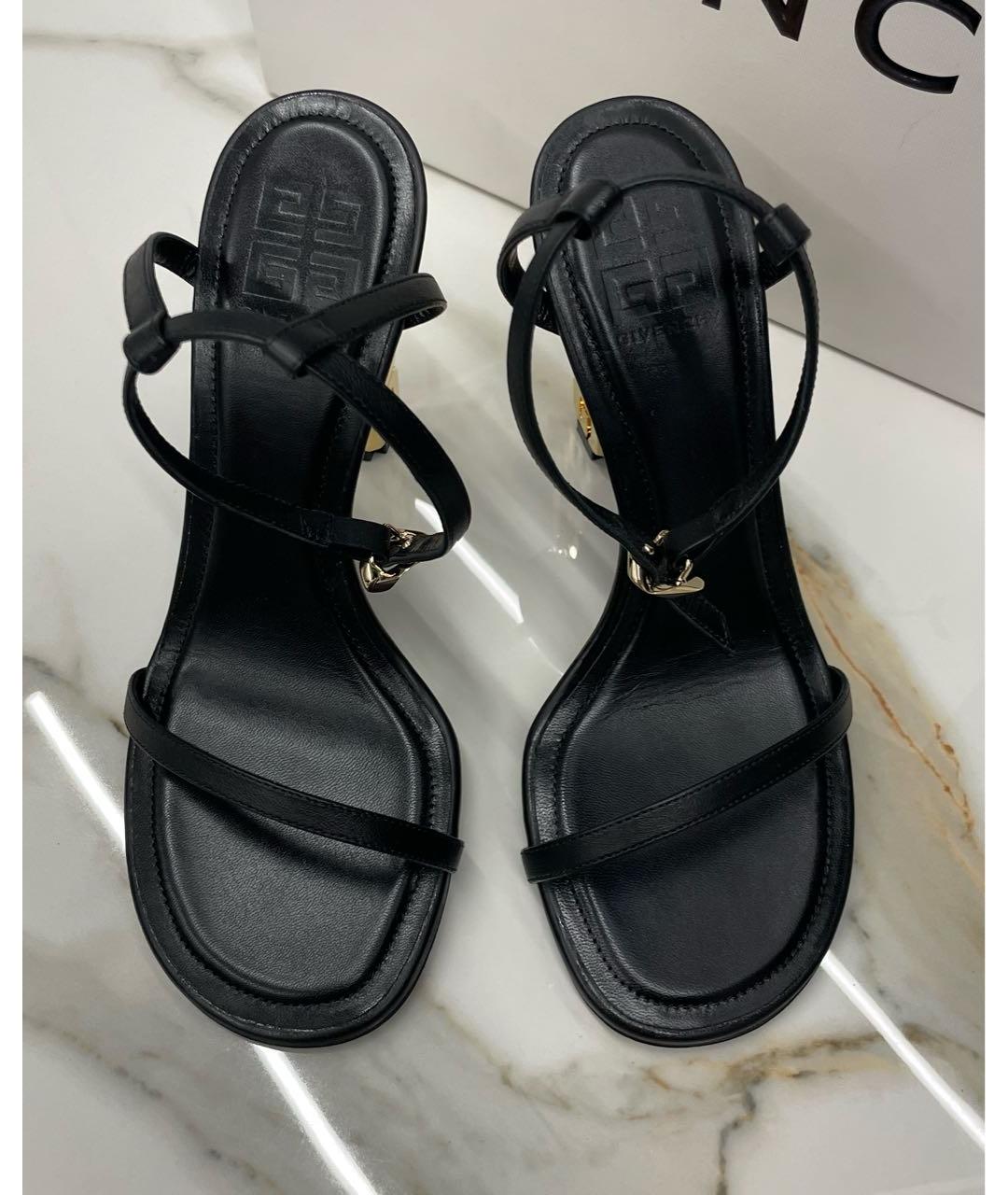 GIVENCHY Черные кожаные босоножки, фото 2
