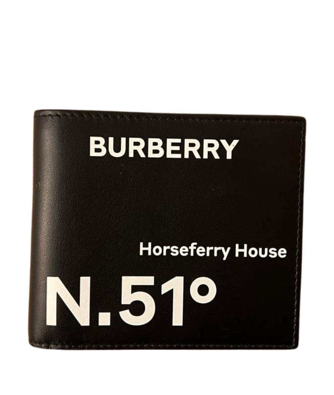 BURBERRY Черный кожаный кошелек, фото 1