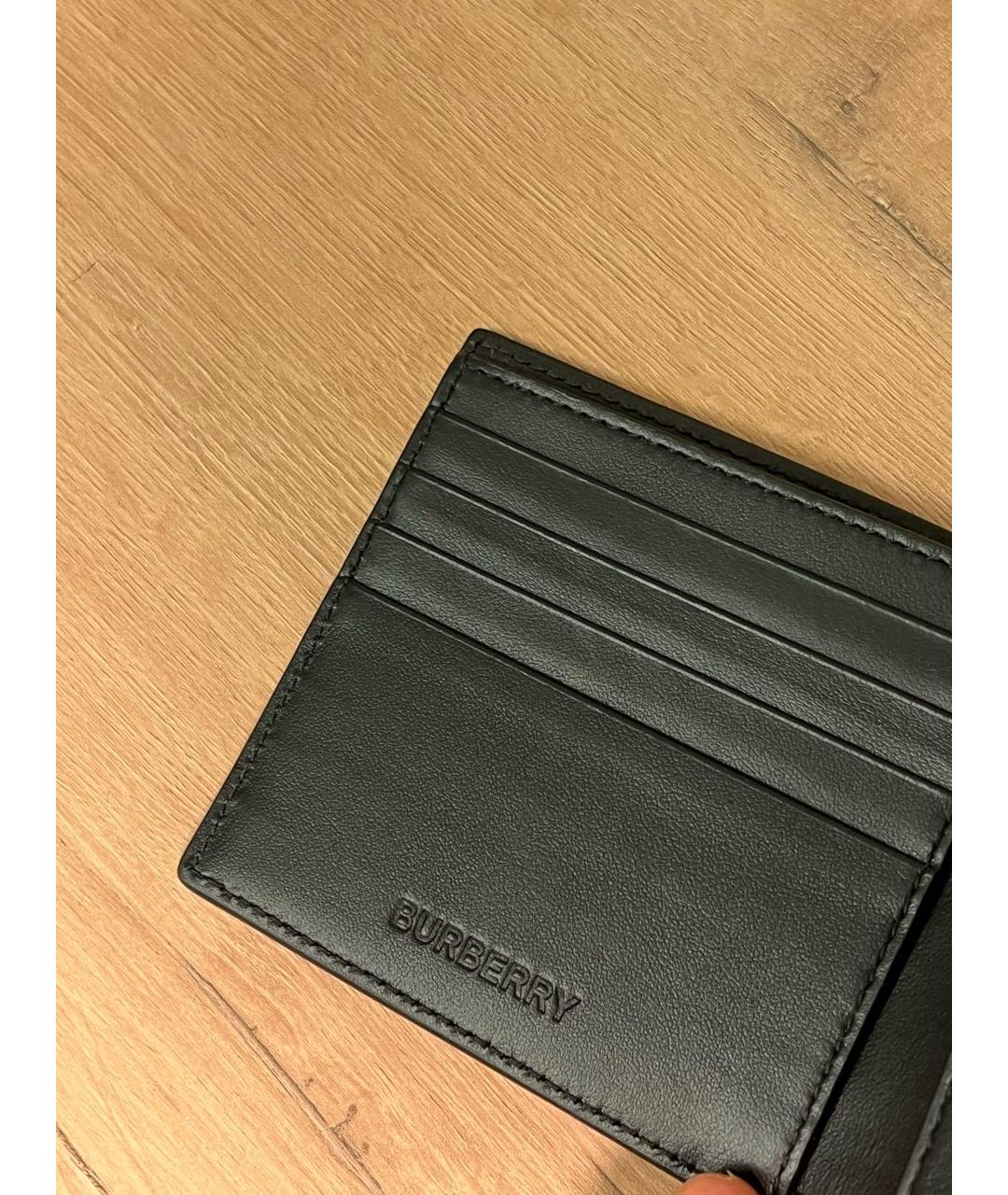 BURBERRY Черный кожаный кошелек, фото 3