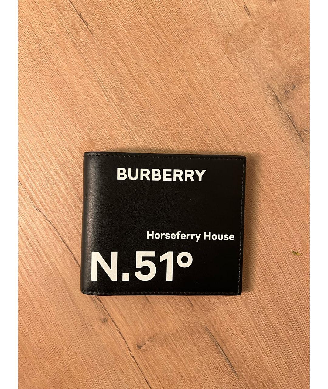 BURBERRY Черный кожаный кошелек, фото 5