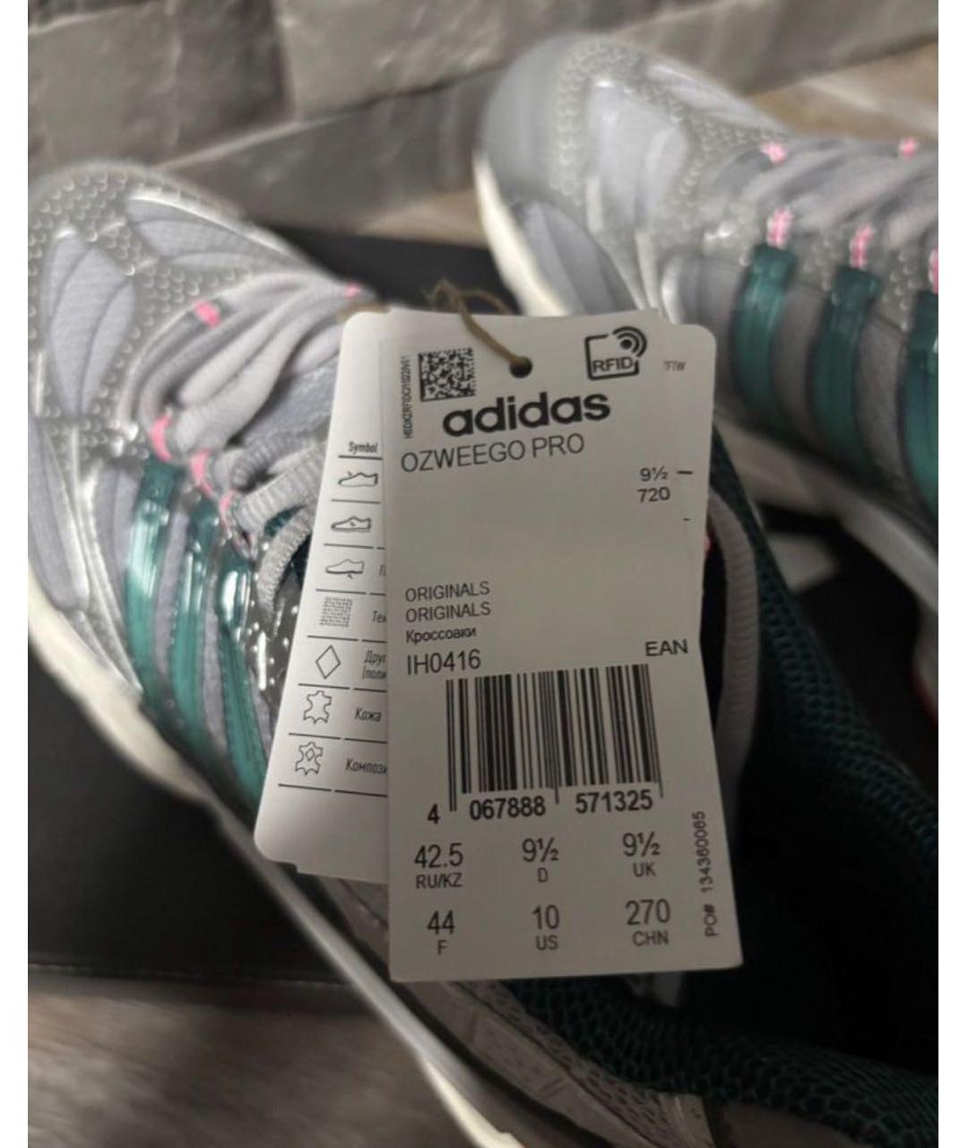 ADIDAS X RAF SIMONS Серые текстильные низкие кроссовки / кеды, фото 5