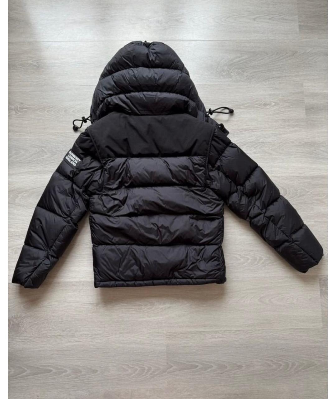 BURBERRY Черный полиамидовый пуховик, фото 2