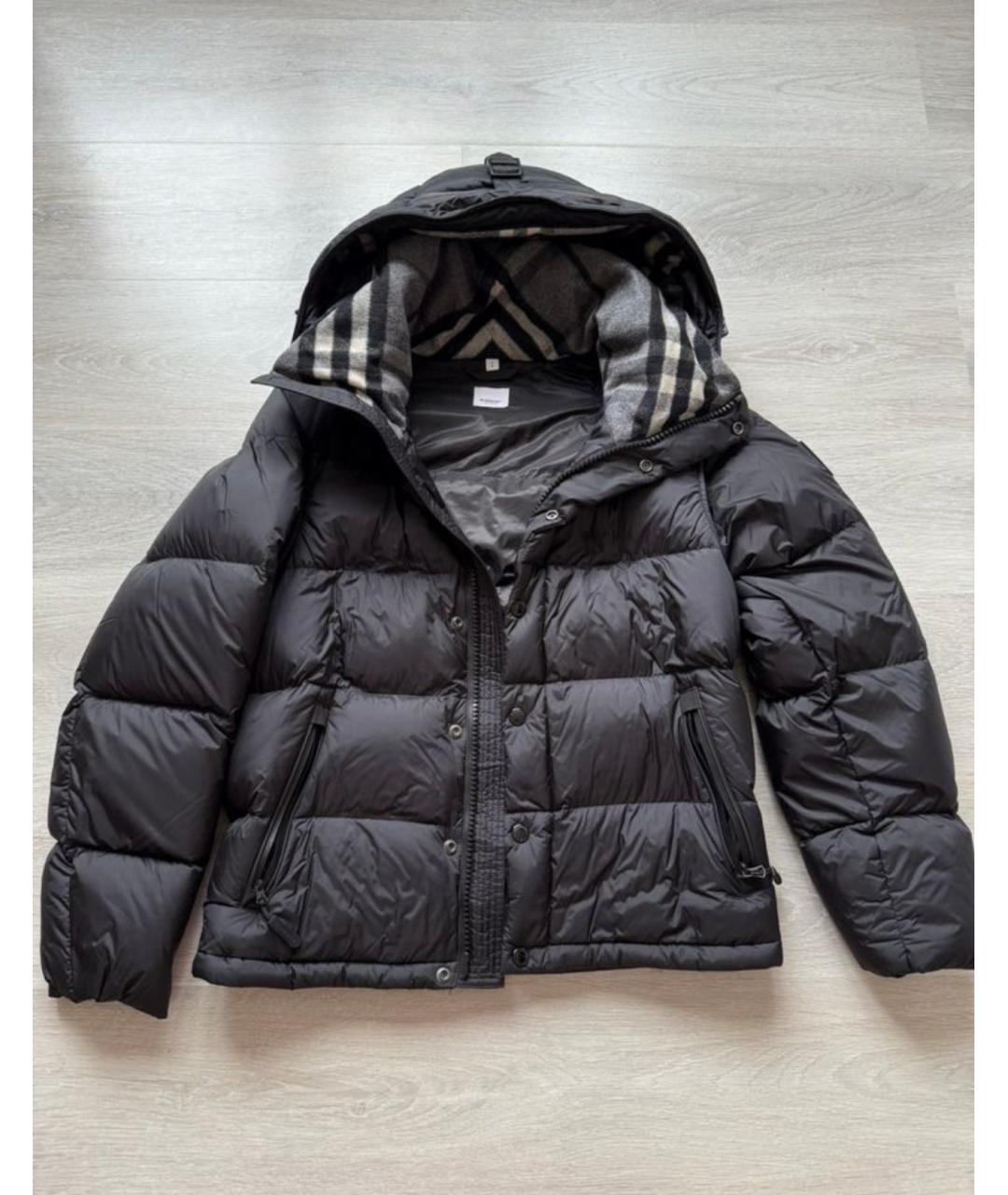 BURBERRY Черный полиамидовый пуховик, фото 8
