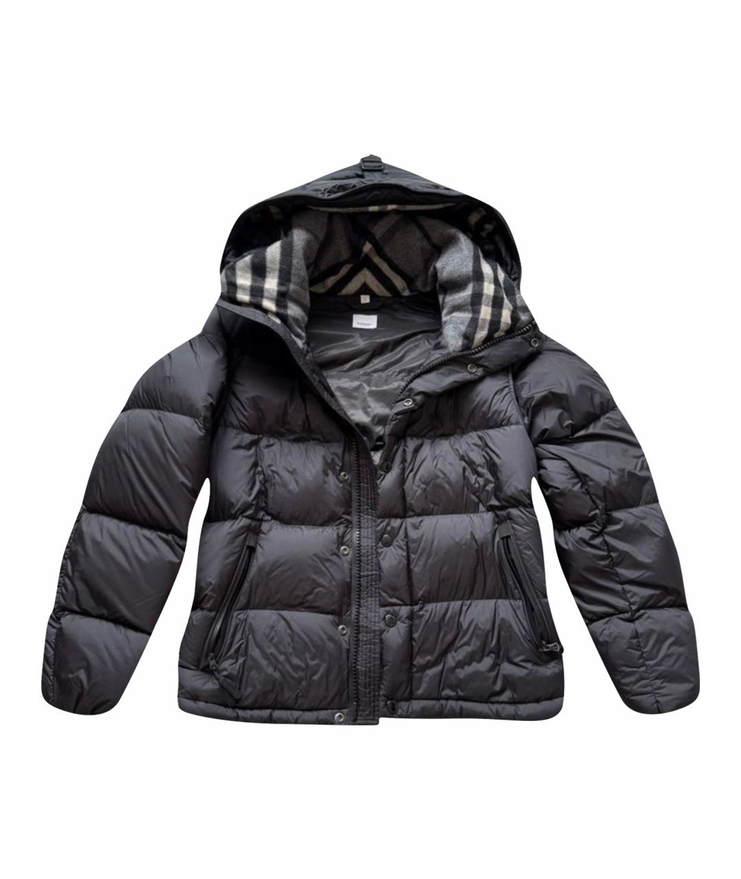 BURBERRY Черный полиамидовый пуховик, фото 1