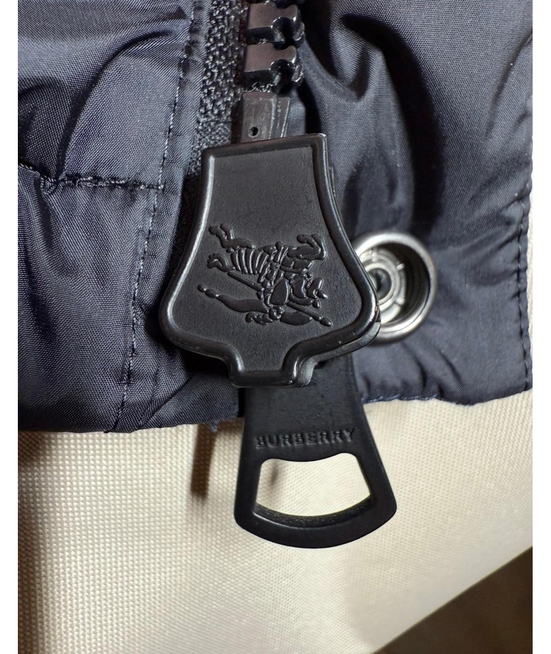 BURBERRY Черный полиамидовый пуховик, фото 7