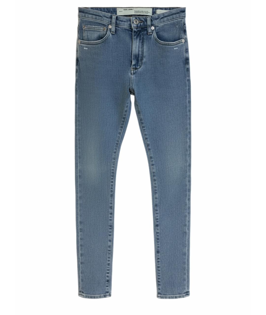 OFF-WHITE Голубые хлопковые прямые джинсы, фото 1