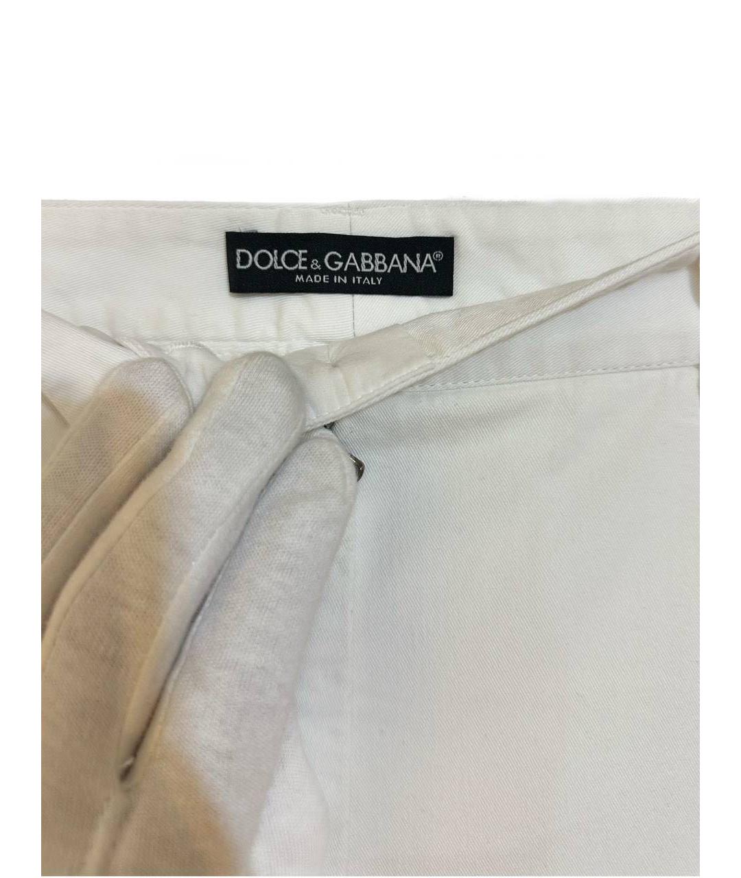 DOLCE&GABBANA Белые хлопковые джинсы клеш, фото 3