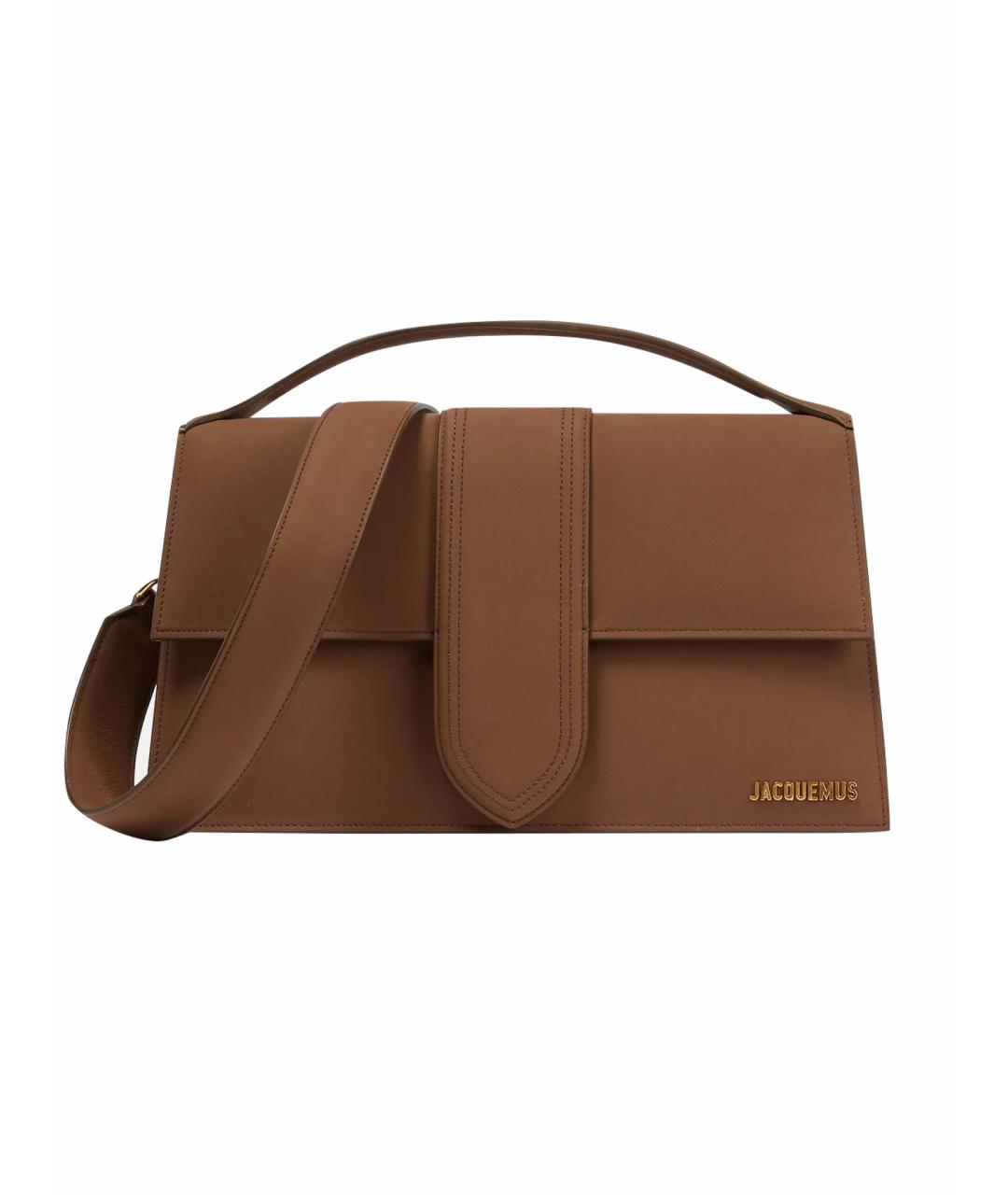 JACQUEMUS Коричневая кожаная сумка через плечо, фото 1
