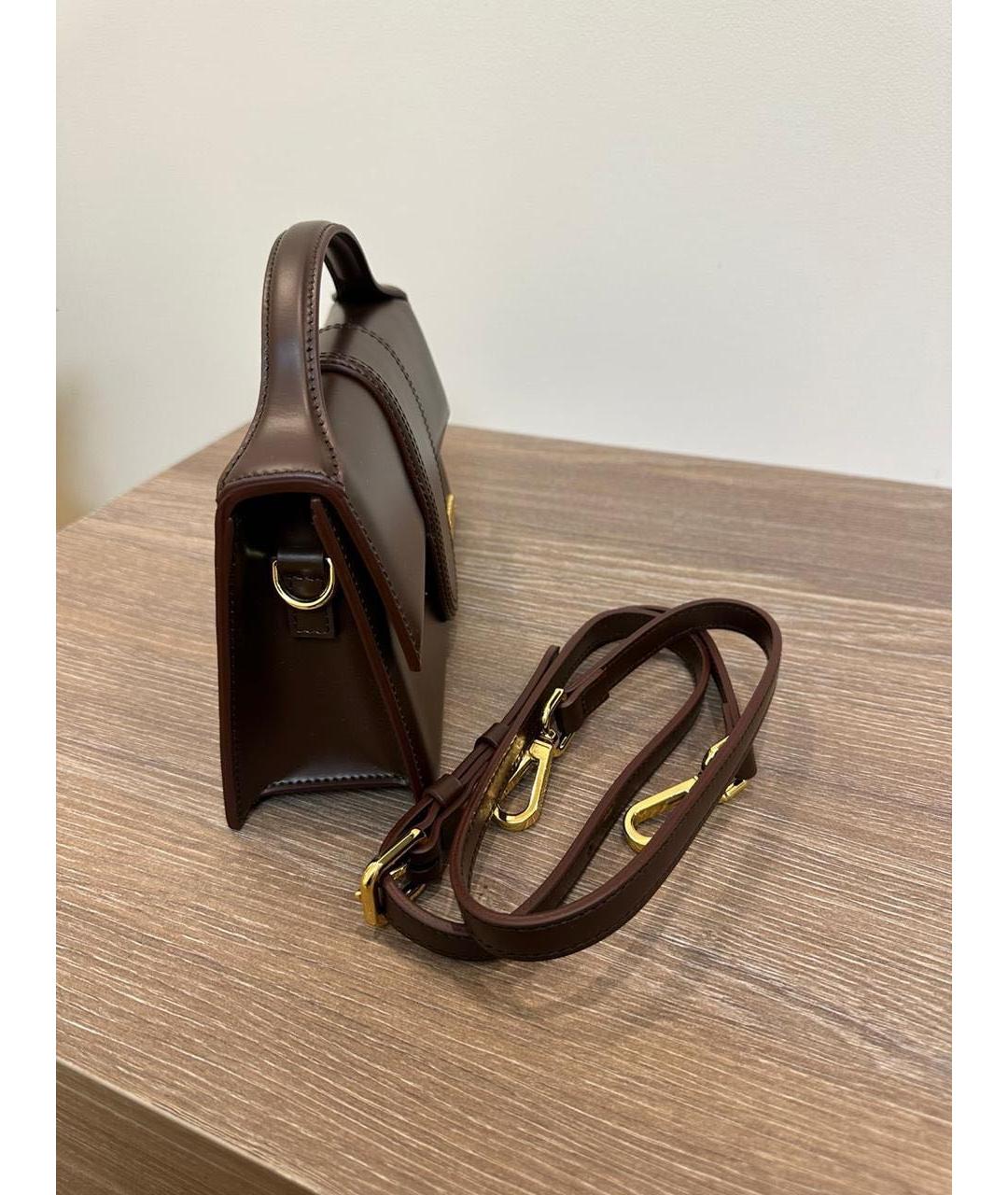 JACQUEMUS Коричневая кожаная сумка через плечо, фото 6