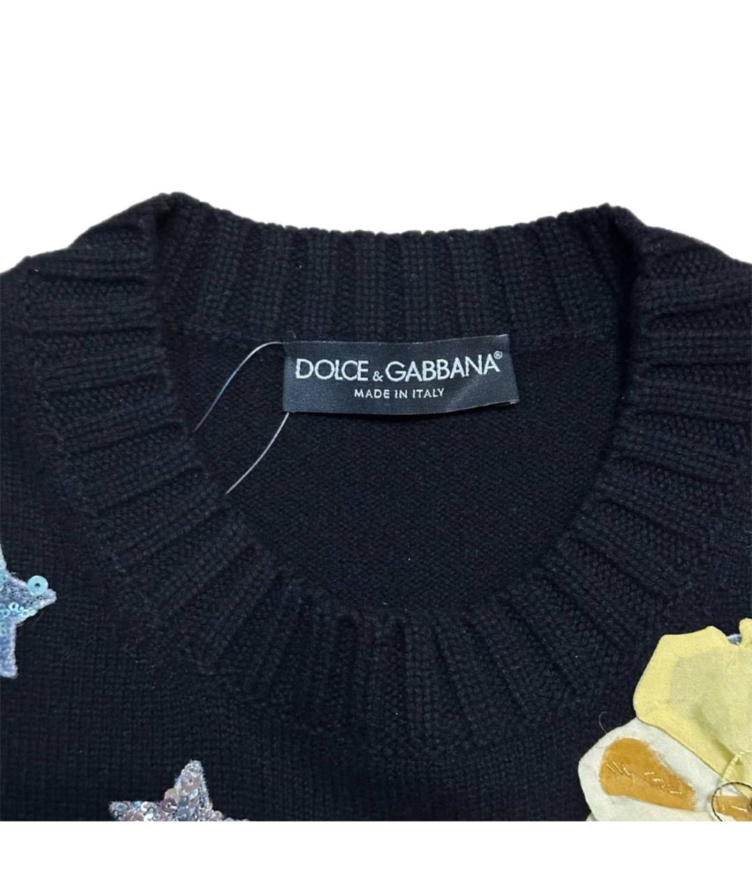 DOLCE&GABBANA Черный шерстяной джемпер / свитер, фото 3