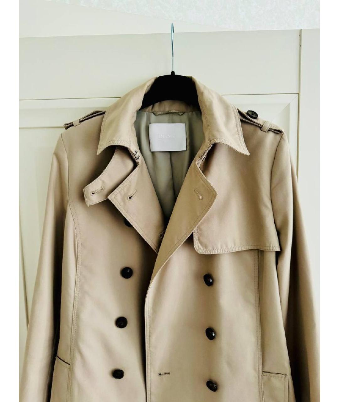 HUGO BOSS Бежевый хлопковый тренч/плащ, фото 7