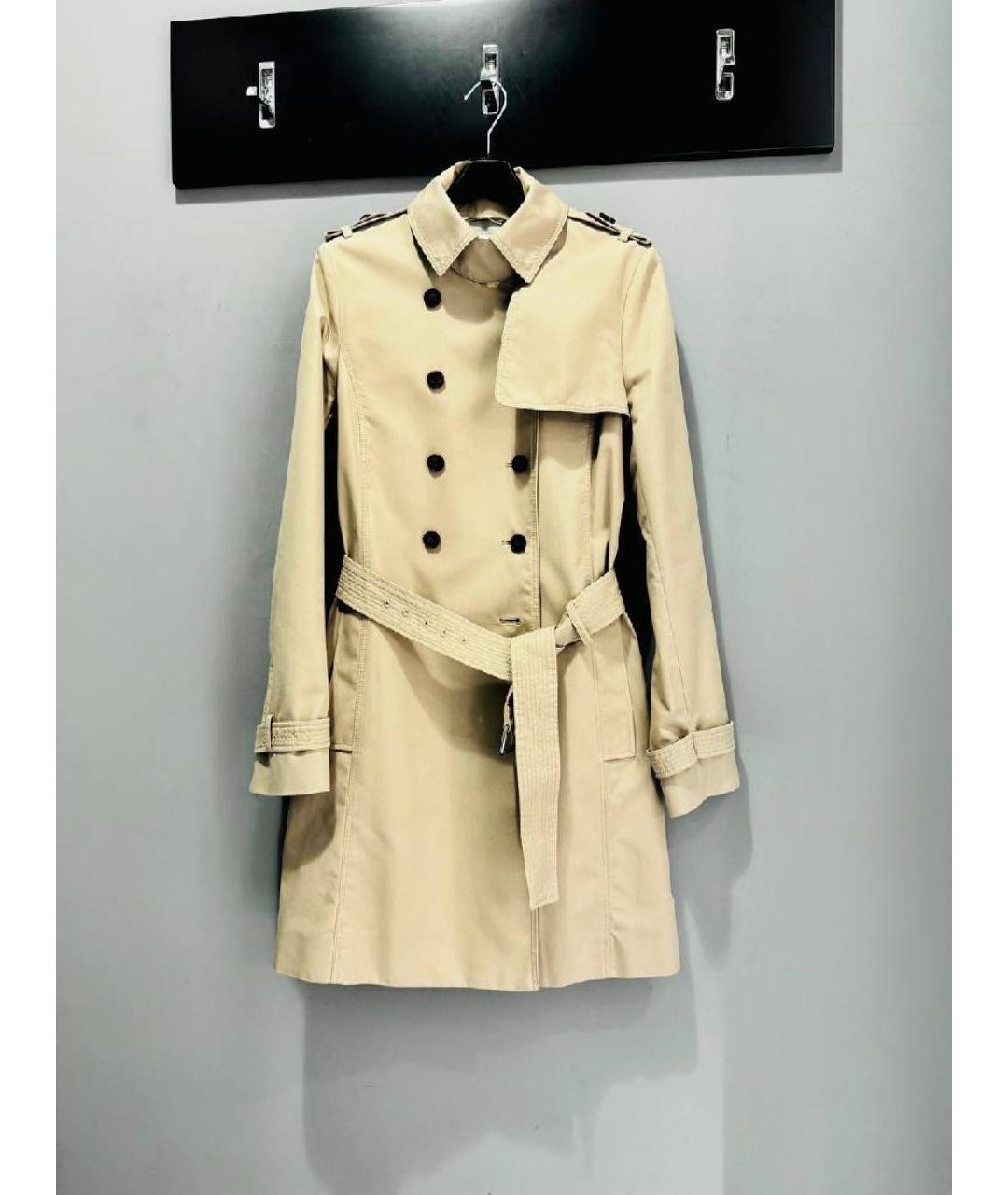 HUGO BOSS Бежевый хлопковый тренч/плащ, фото 5