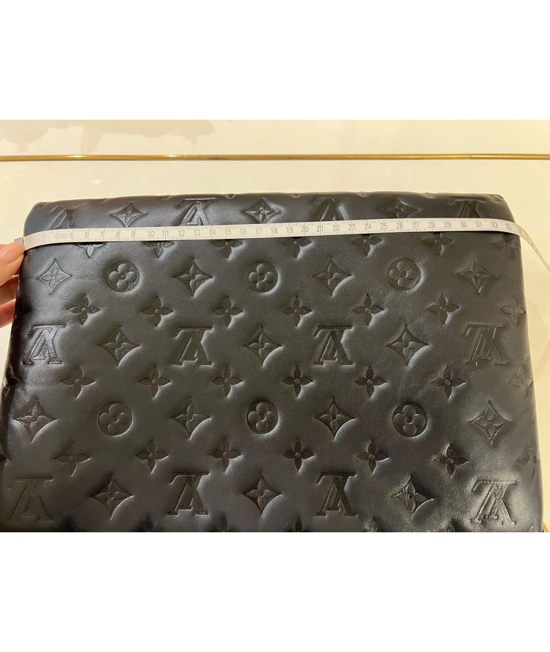 LOUIS VUITTON Черная кожаная сумка через плечо, фото 7