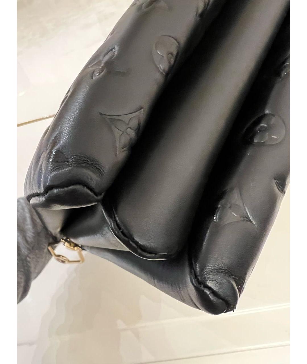 LOUIS VUITTON Черная кожаная сумка через плечо, фото 5