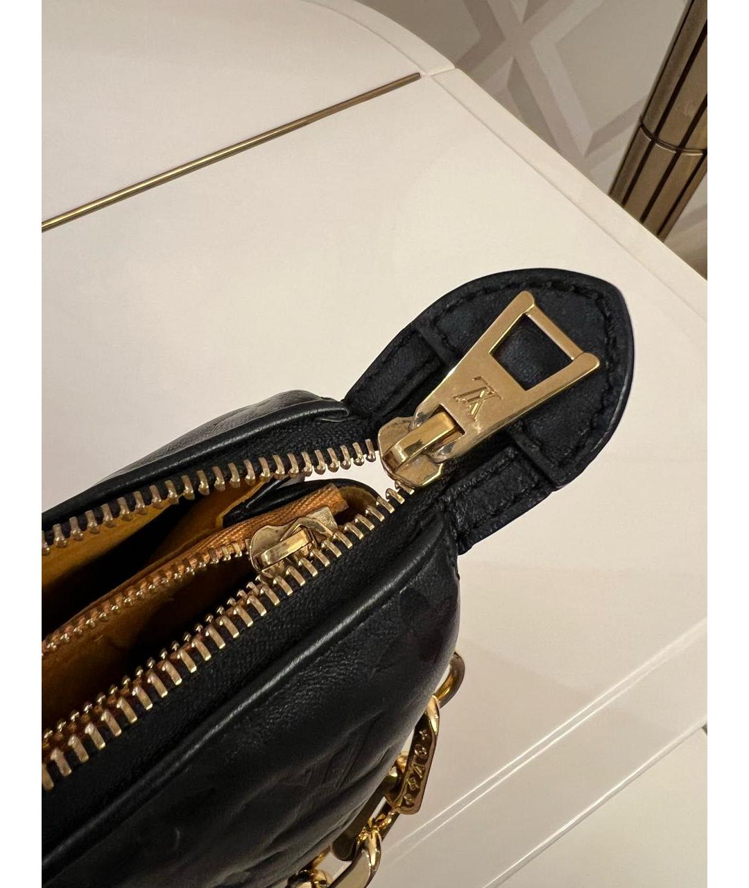 LOUIS VUITTON Черная кожаная сумка через плечо, фото 3