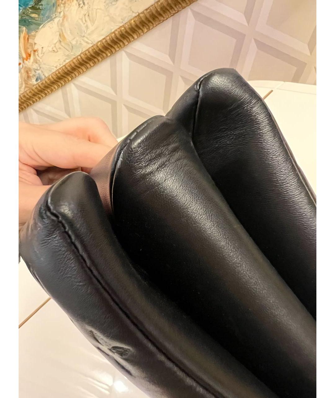 LOUIS VUITTON Черная кожаная сумка через плечо, фото 6