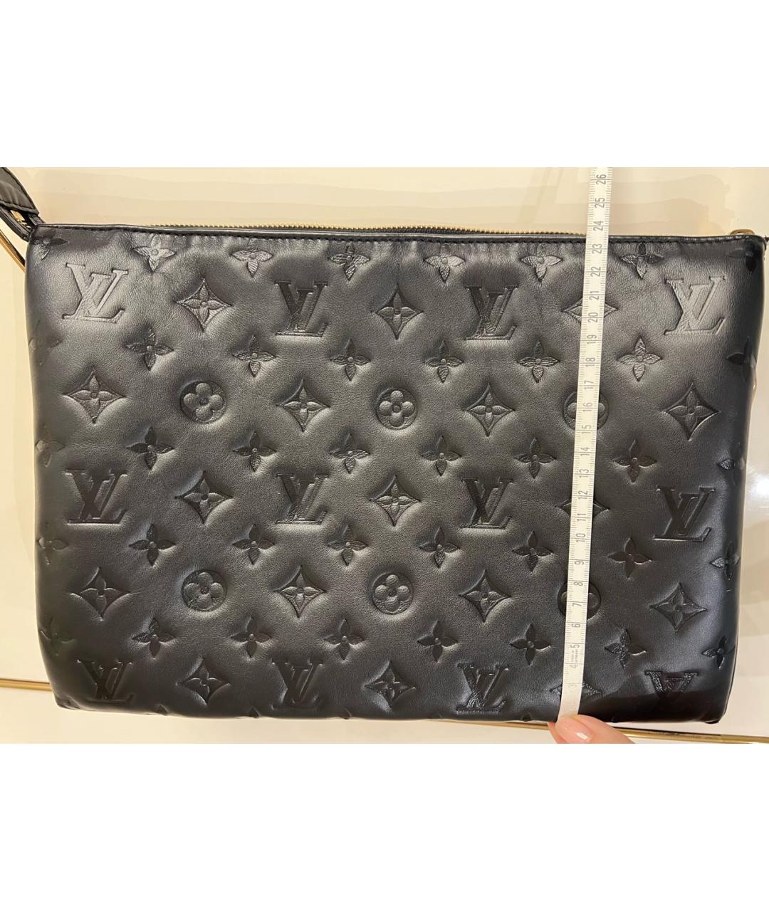 LOUIS VUITTON Черная кожаная сумка через плечо, фото 8