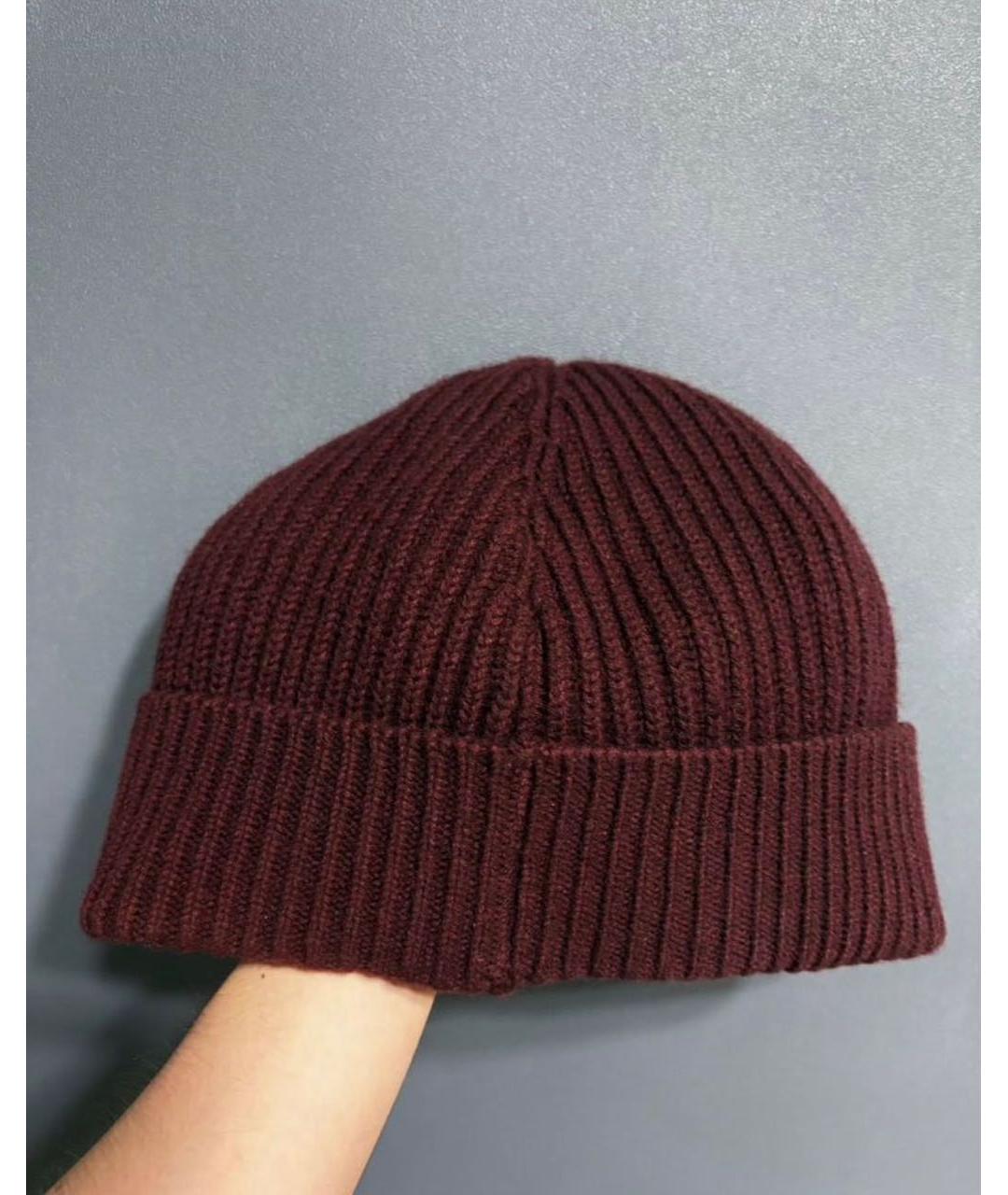DOLCE&GABBANA Бордовая кашемировая шапка, фото 2
